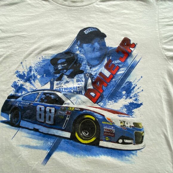 Chase Authentics Dale Jr. NASCAR T-Shirt Mens L Double Sided Big Graphics Racing - Picture 2 of 10